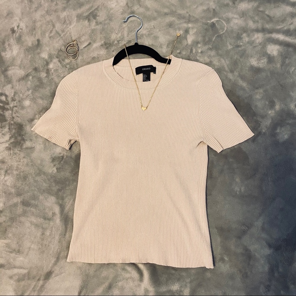 Forever 21 Nude Beige Knit Top in M - Picture 3 of 4